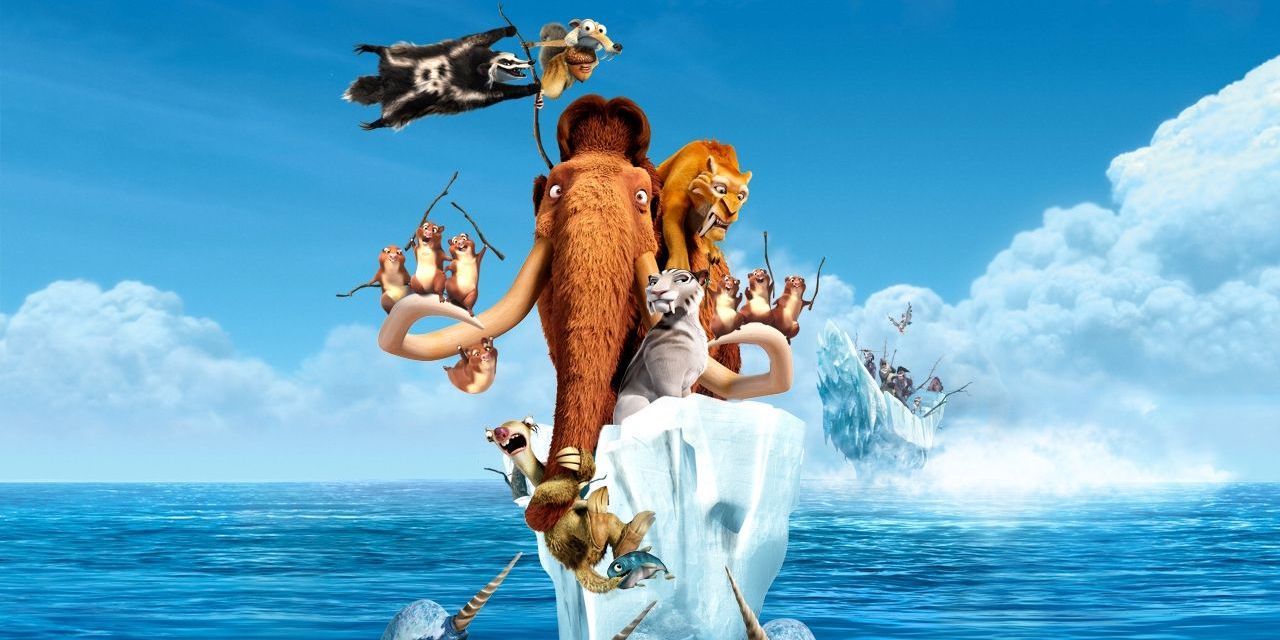 The Ice Age team scared upon a ship while being followed by pirates in Continental Drift