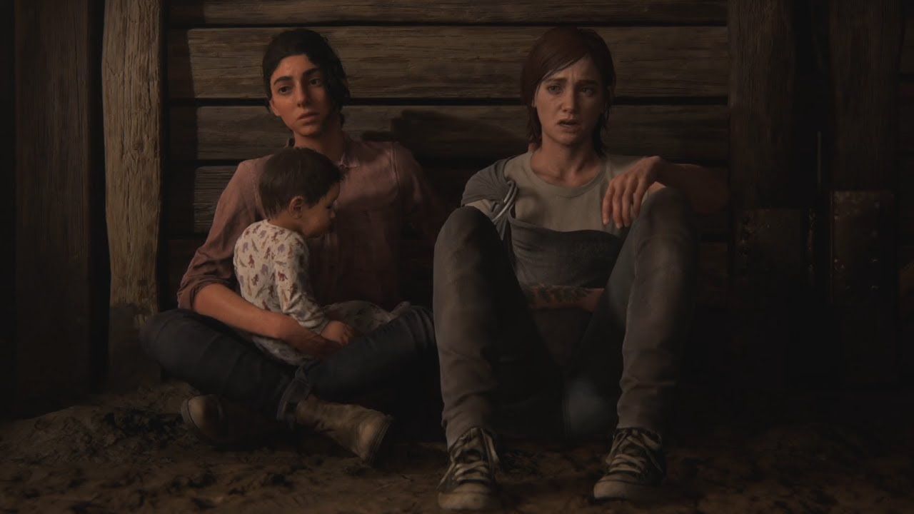 Ellie and Dina in TLOU2