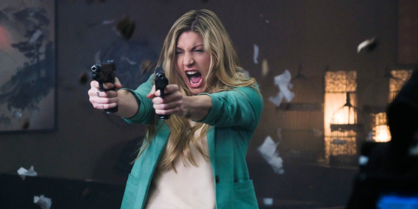 Ava Sharpe fires two guns in Legends of Tomorrow