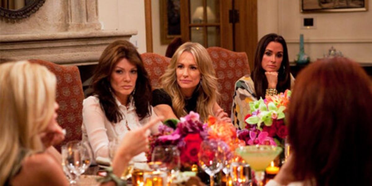 The women fighting at the dinner party from hell on RHOBH