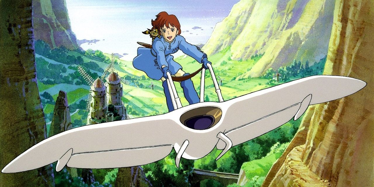 Nausicaä flying over the valley