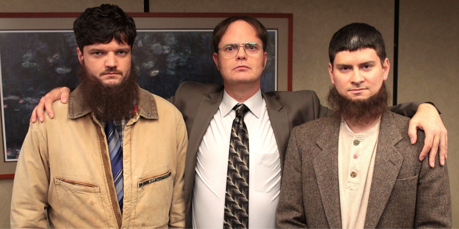 Dwight with his friends on The Office