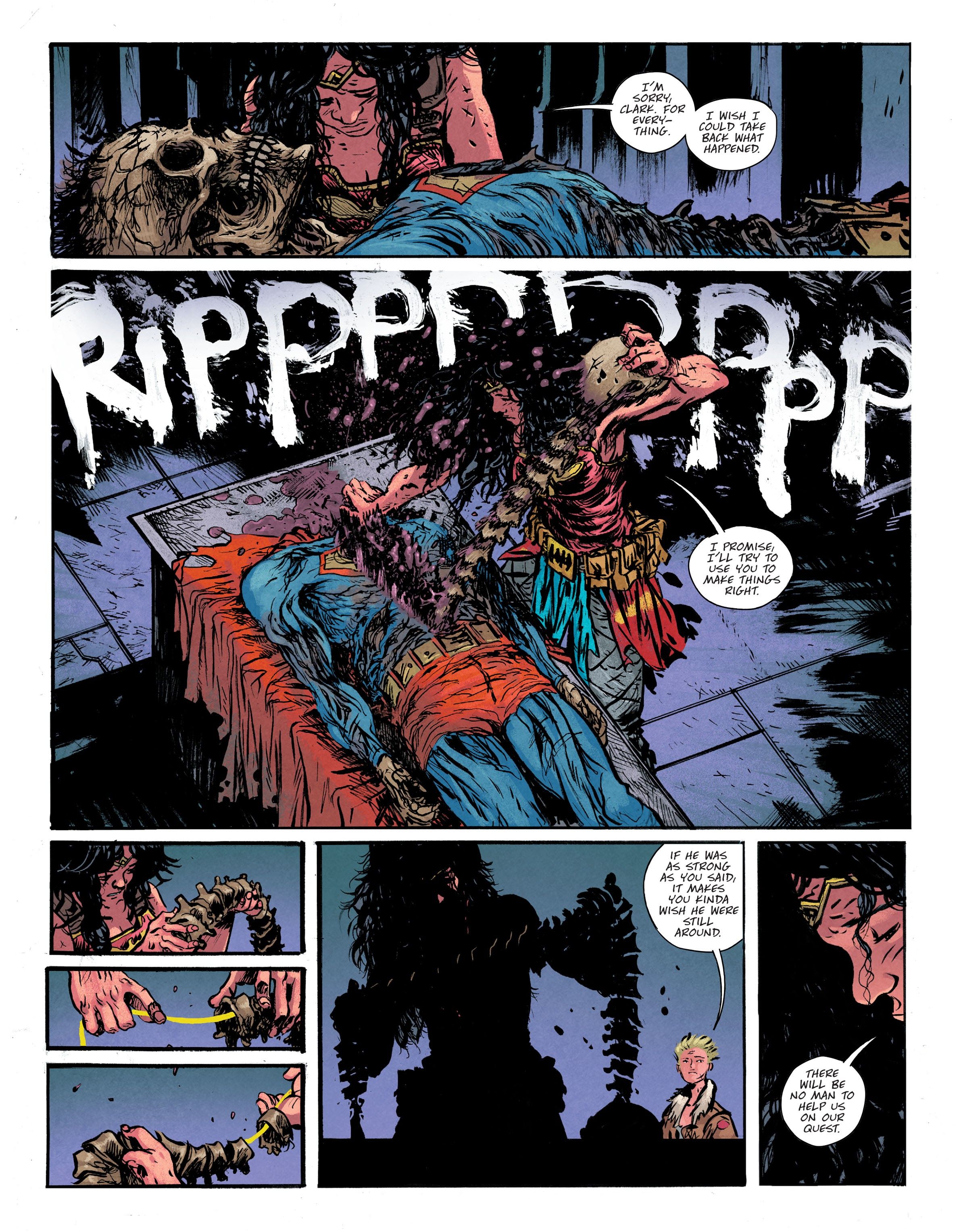 wonder woman rips supermans spine
