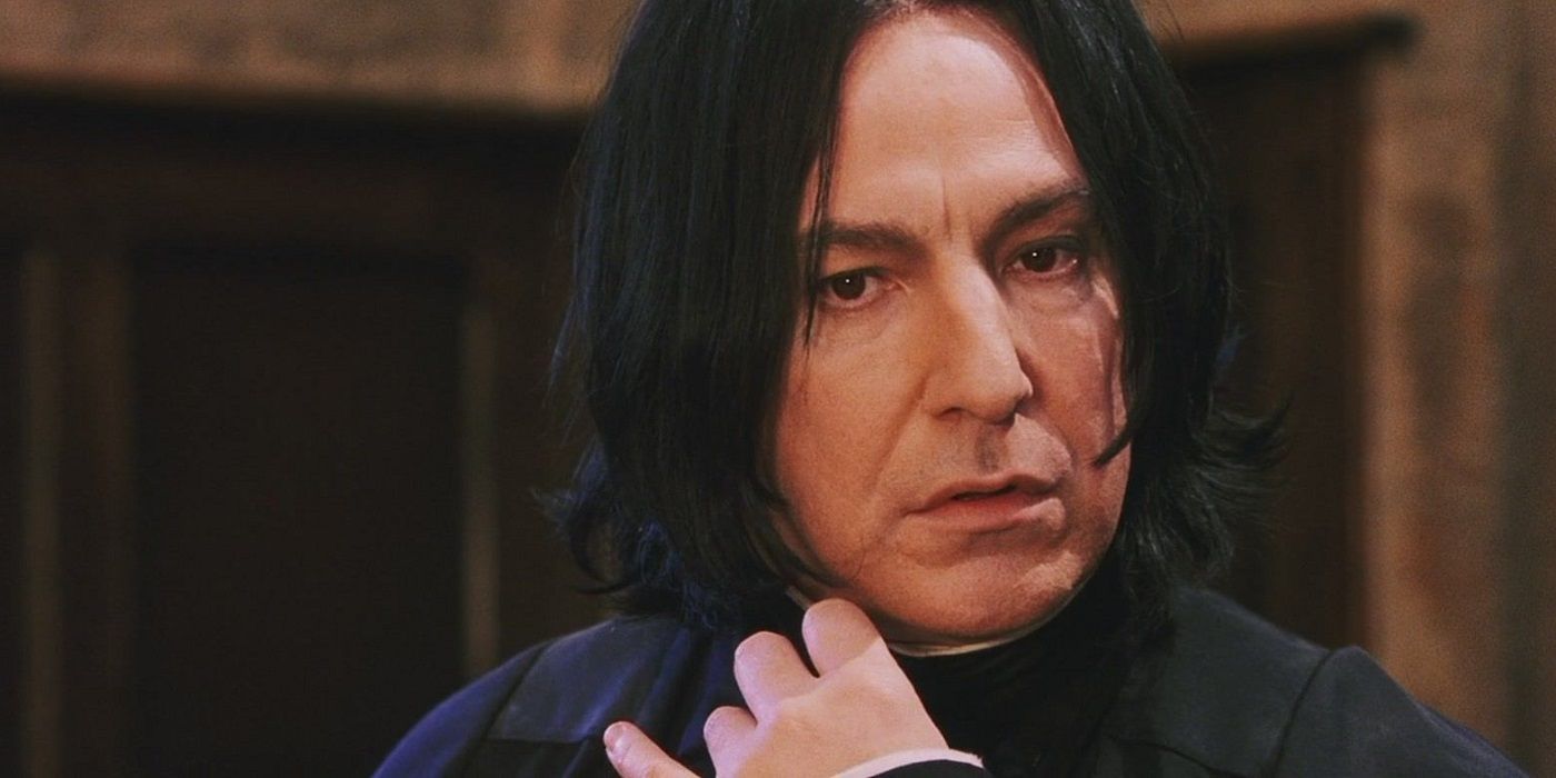 Snape in close up in Harry Potter