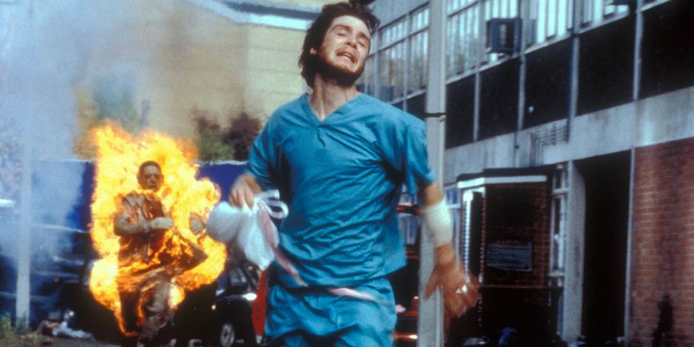 The zombies running in 28 Days Later