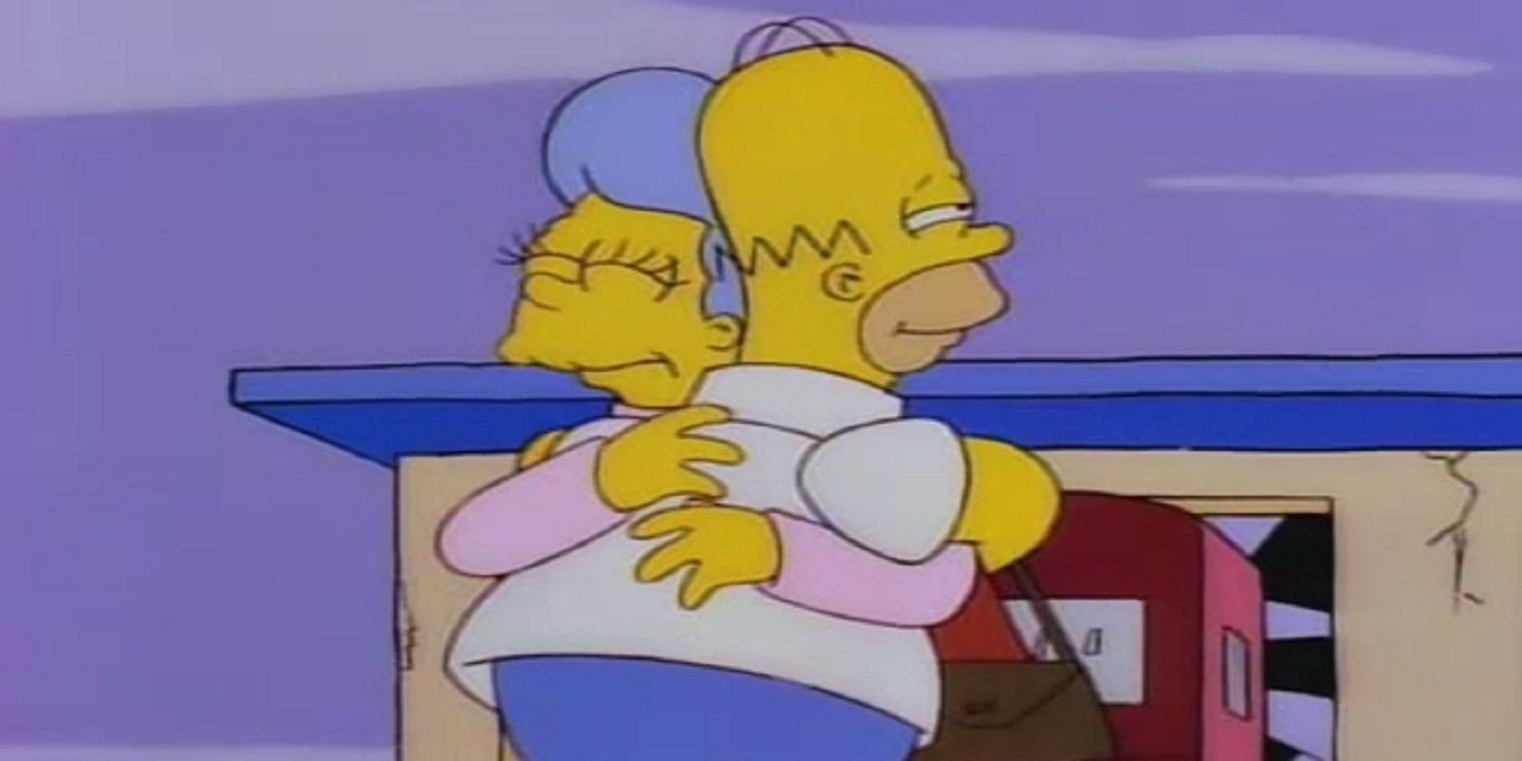 Homer and Mona Simpson in The Simpsons