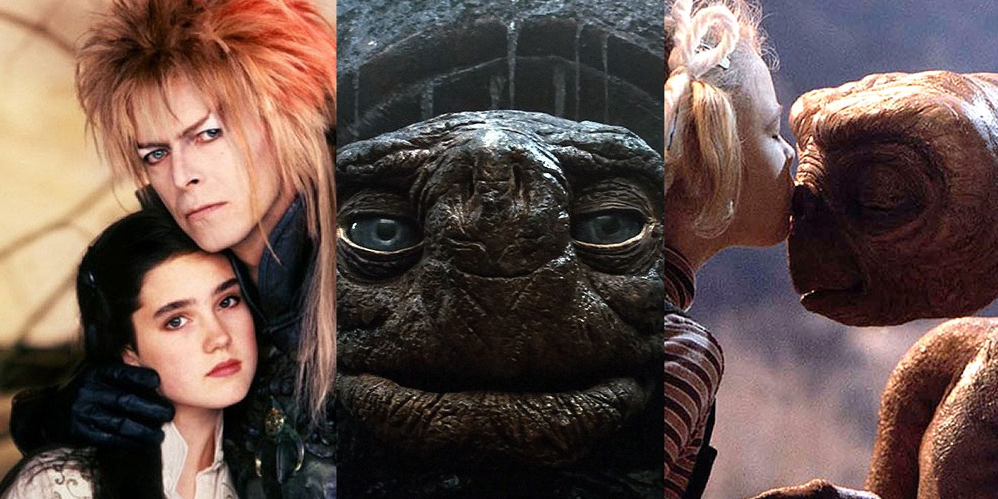 Split image of Labyrinth, The Neverending Story and E.T.