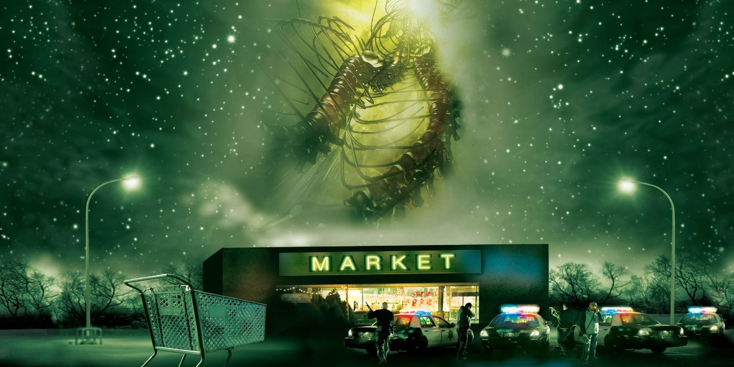 A centipede-like creature floating in the sky in 2008's Alien Raiders