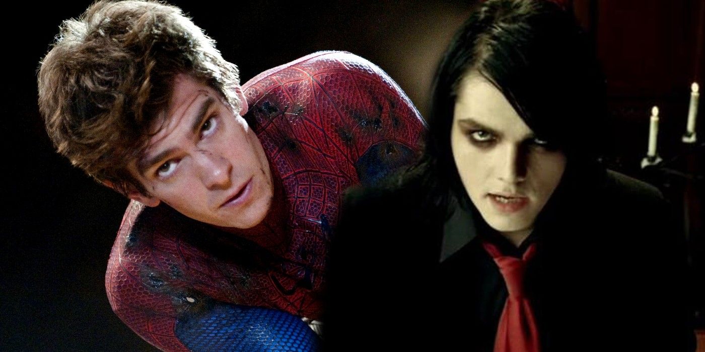 Andrew Garfield as Peter Parker in Amazing Spider-Man and Gerard Way