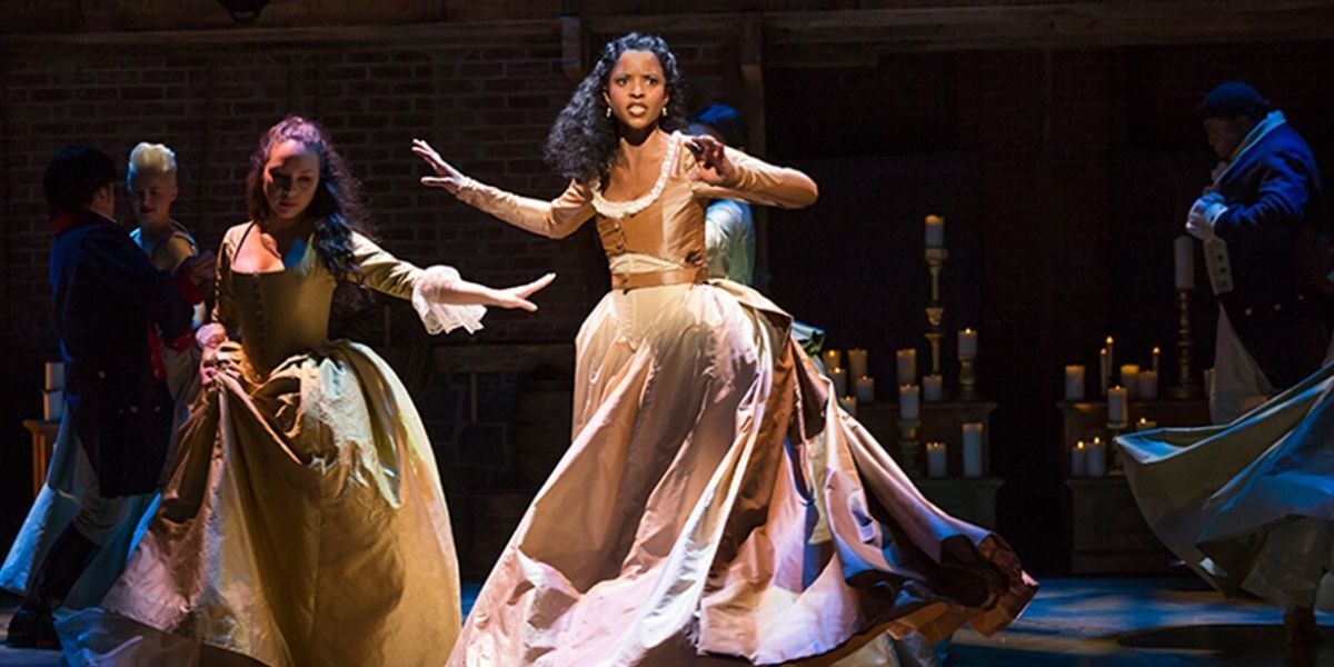 Angelica Schuyler spins during the flashback in Satisfied in Hamilton