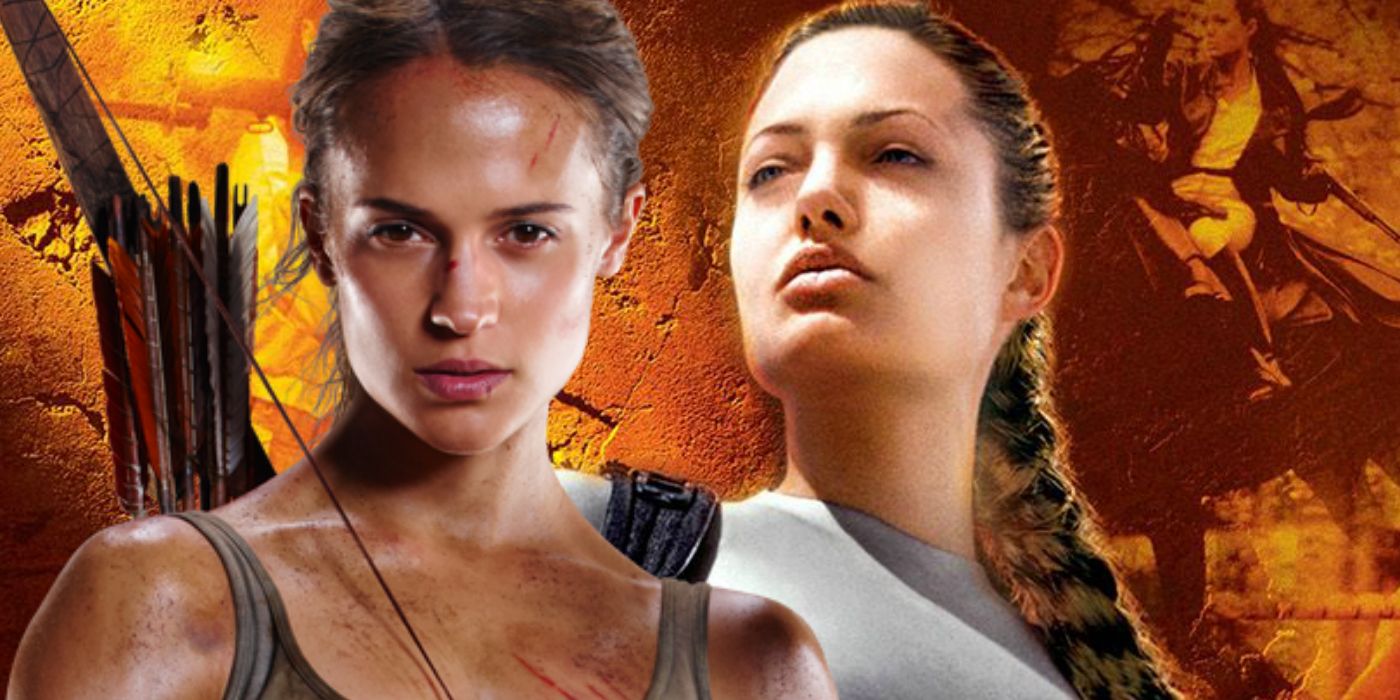 Angelina Jolie Alicia Vikander Tomb Raider Lara Croft