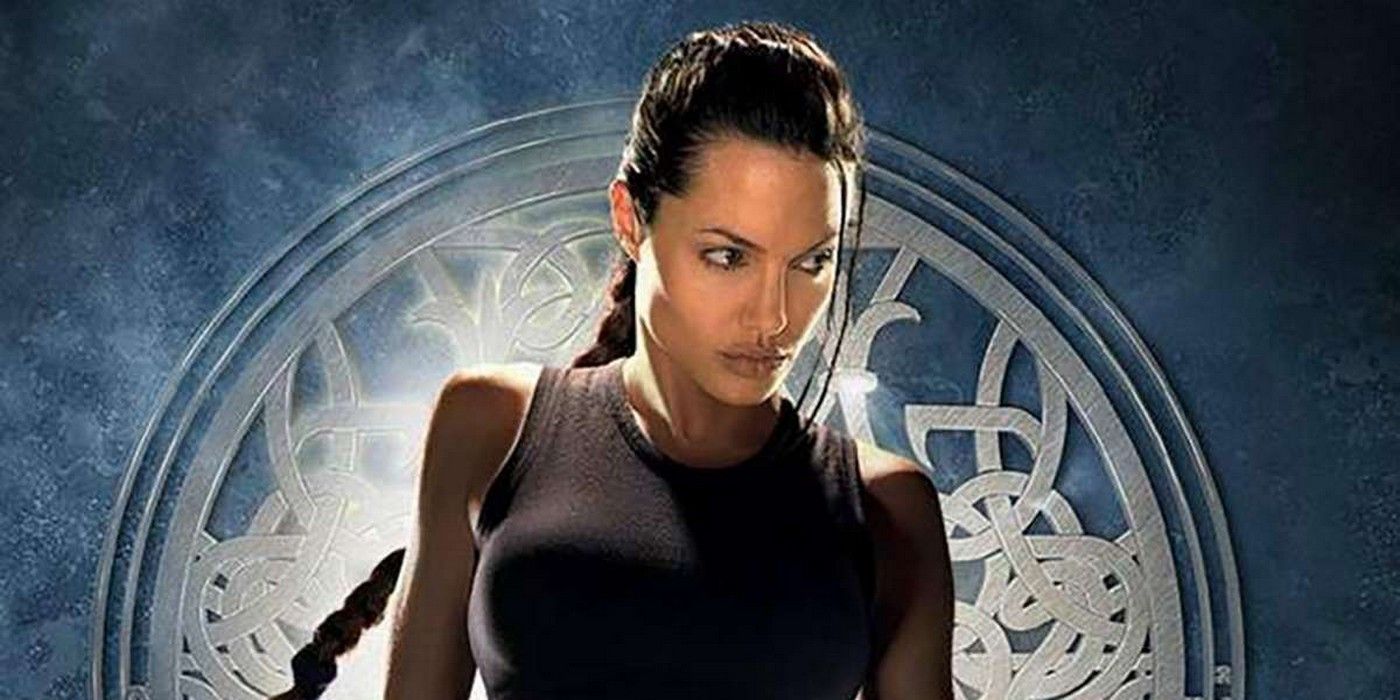 Angelina Jolie as Lara Croft in Tomb Raider vertical
