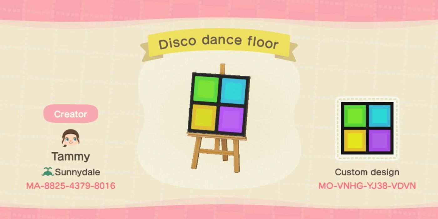 Custom dance floor flooring design in Animal Crossing: New Horizons