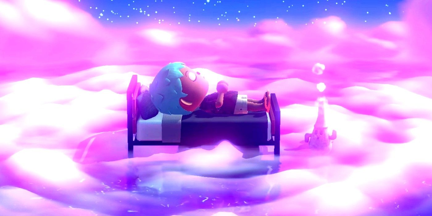 An image of a villager dreaming in Animal Crossing.