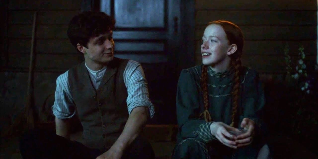 Gilbert and Anne sit together the night after their exams in Anne With An E