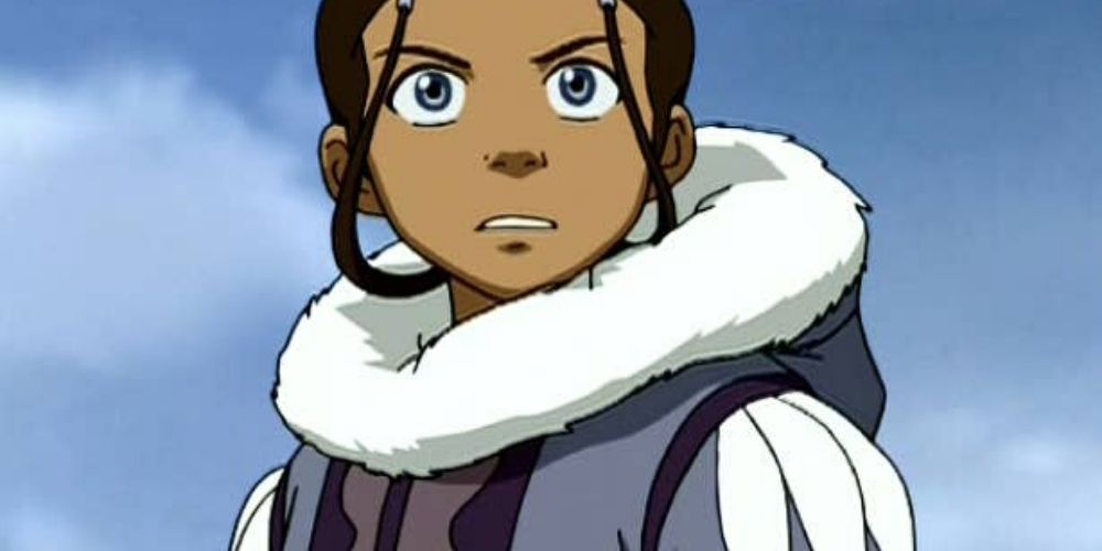 Katara frowning and looking annoyed in Avatar