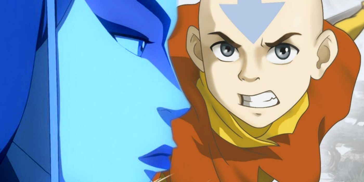 Imagem misturada de Kyoshi e Aanf em Avatar Last Airbender.