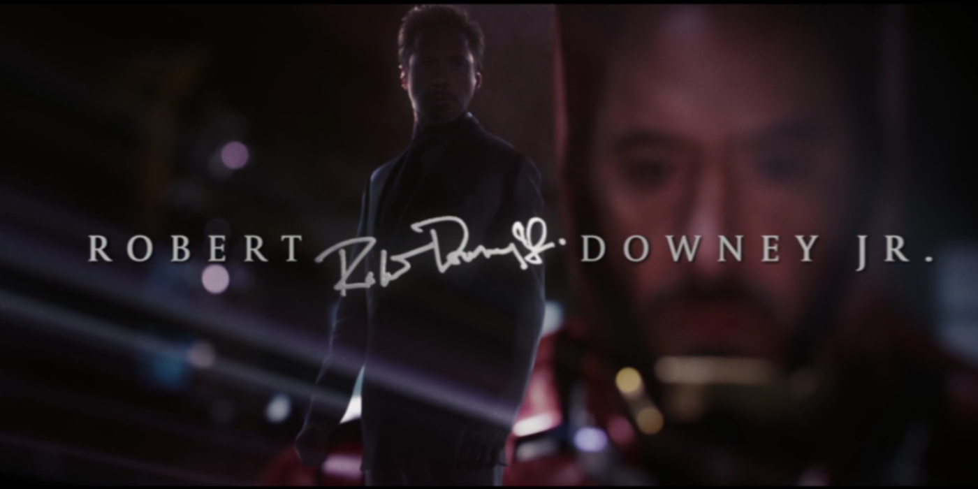 Robert Downey Jr.'s signature in the credits of Avengers Endgame