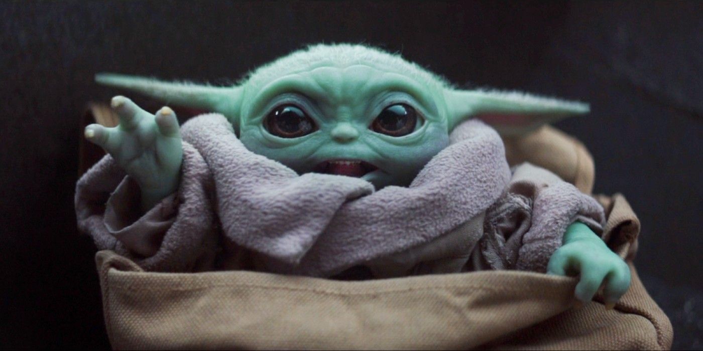Baby Yoda waving from The Mandalorian season 1