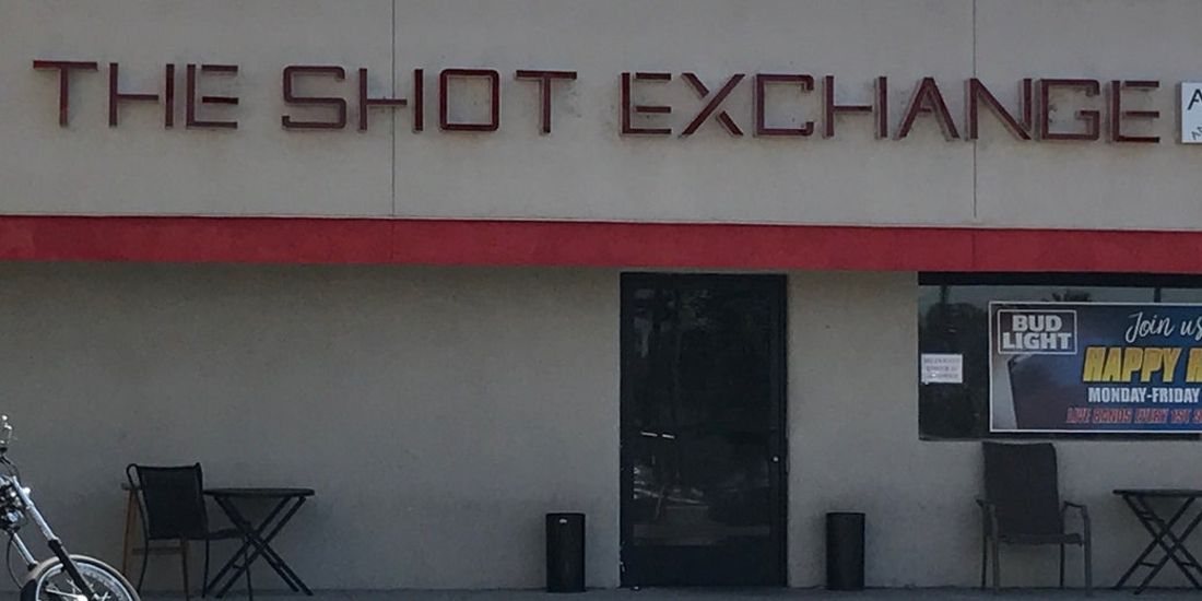 The exterior of The Shot Exchange, a business featured on Bar Rescue.