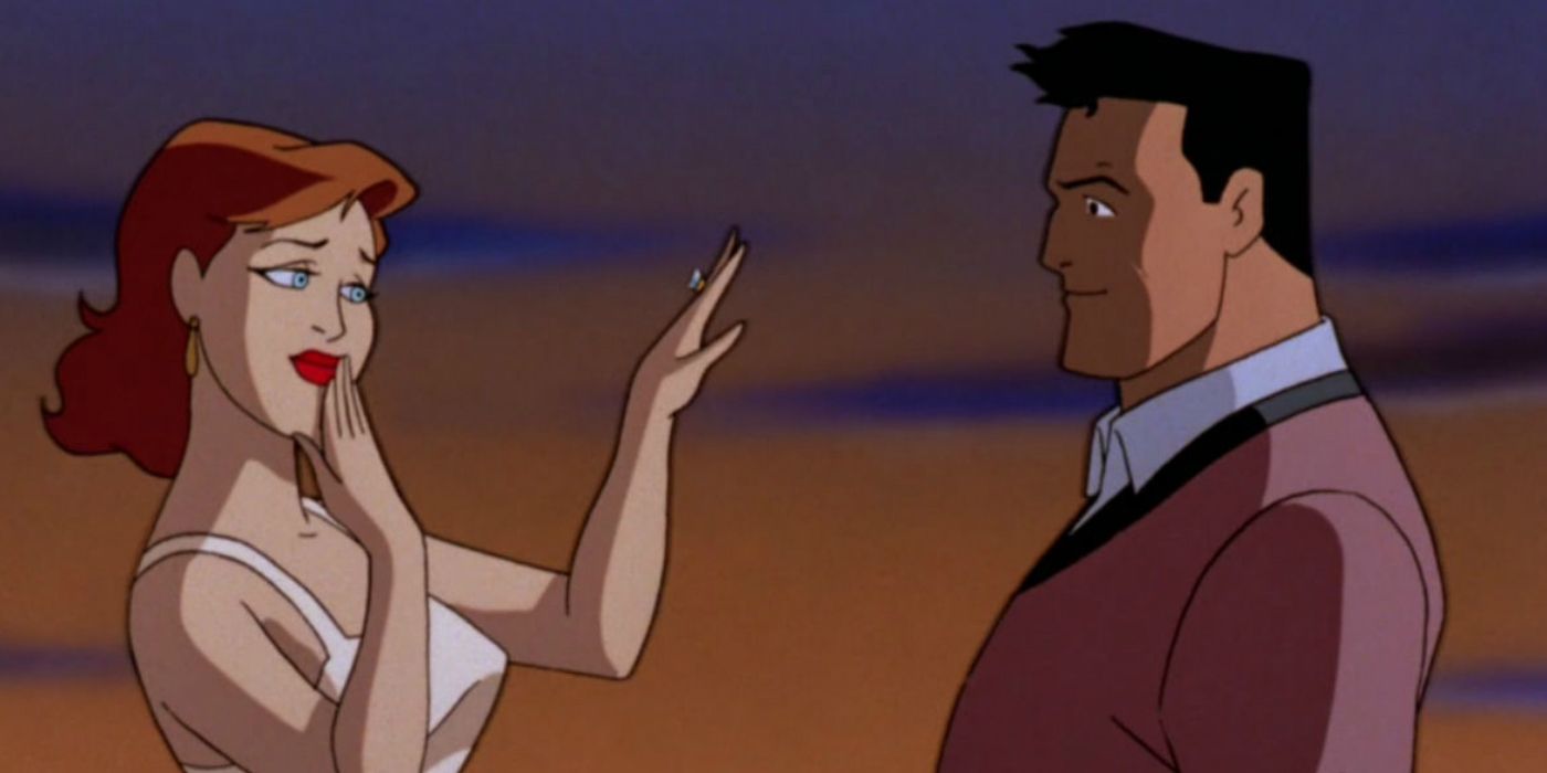 Bruce proposes to Andrea in Batman: Mask of Phantasm