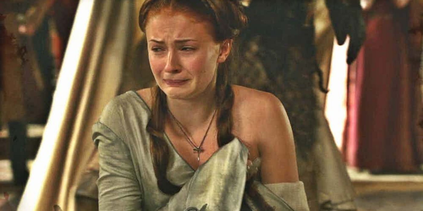 Sansa Stark chorando em Game of Thrones