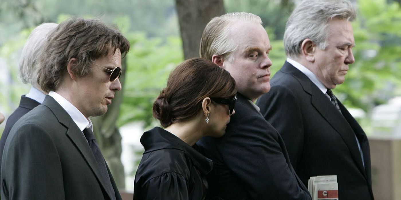 The cast of The Devil Knows You&rsquo;re Dead including Ethan Hawke and Philip Seymour Hoffman