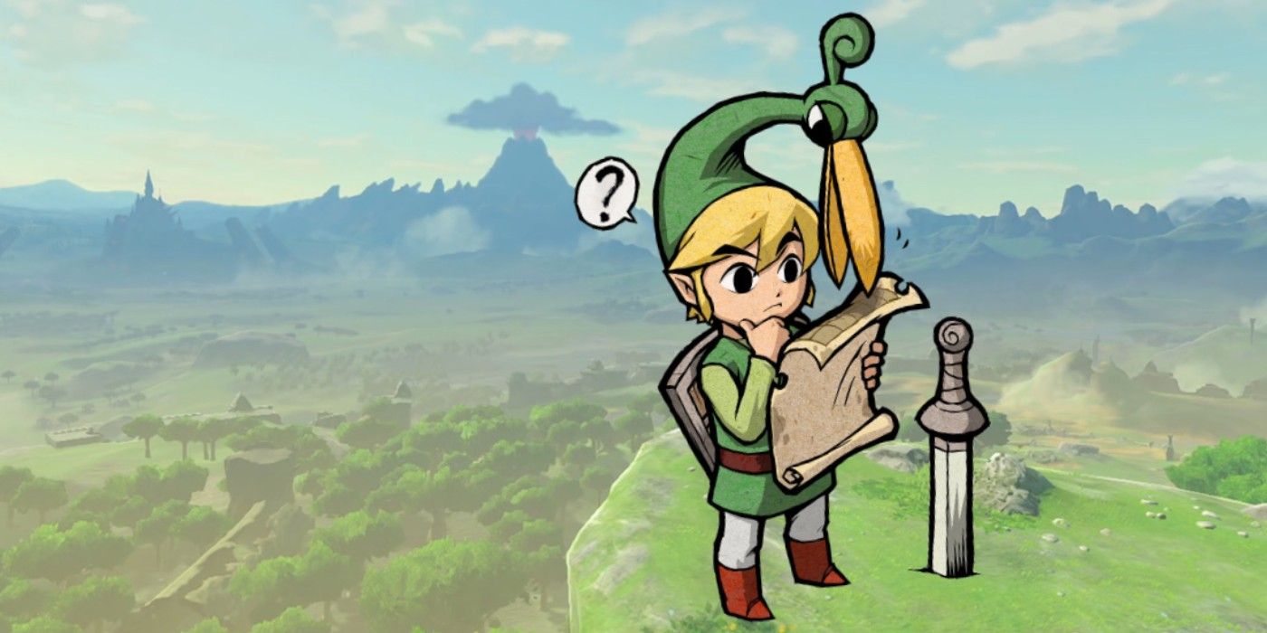 Link pondering the timeline of the Zelda series