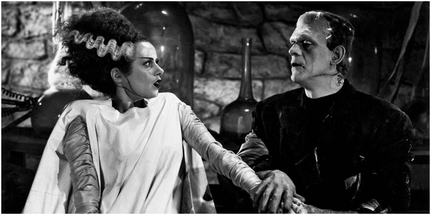 The Bride sees the Monster for the first time in Bride of Frankenstein