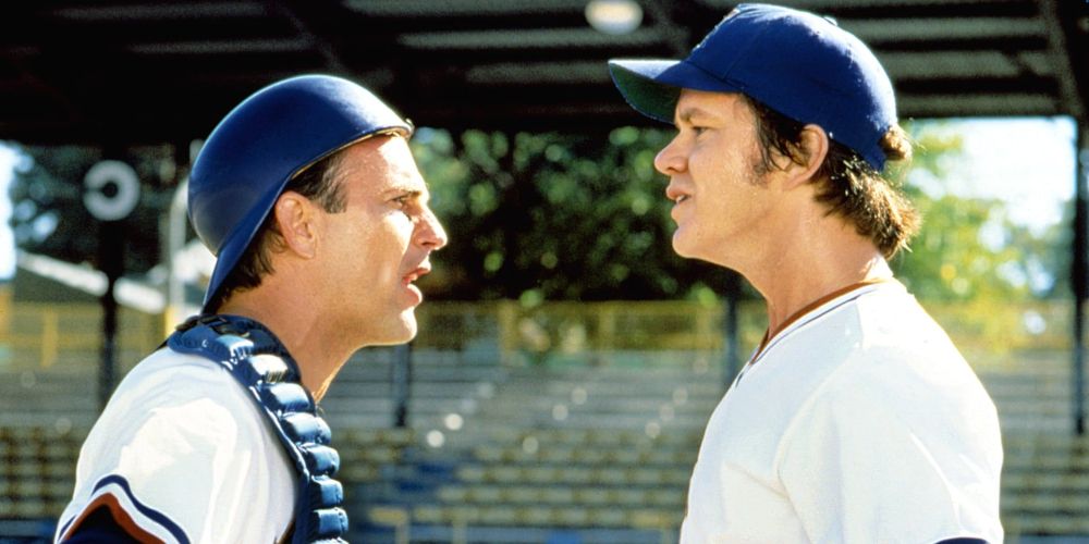 Kevin Costner as the catcher in Bull Durham