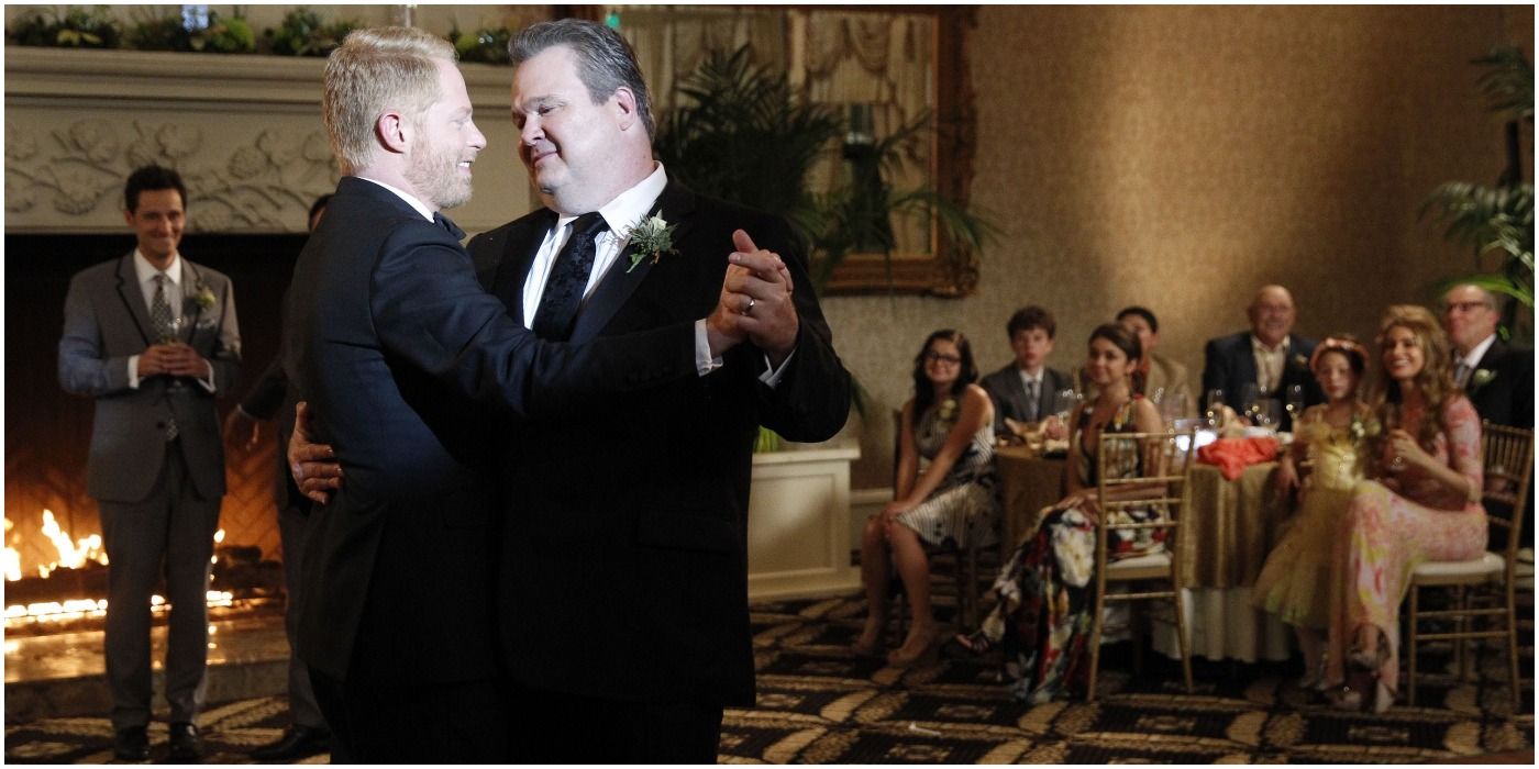 Cam and Mitchell dace at their wedding on Modern Family