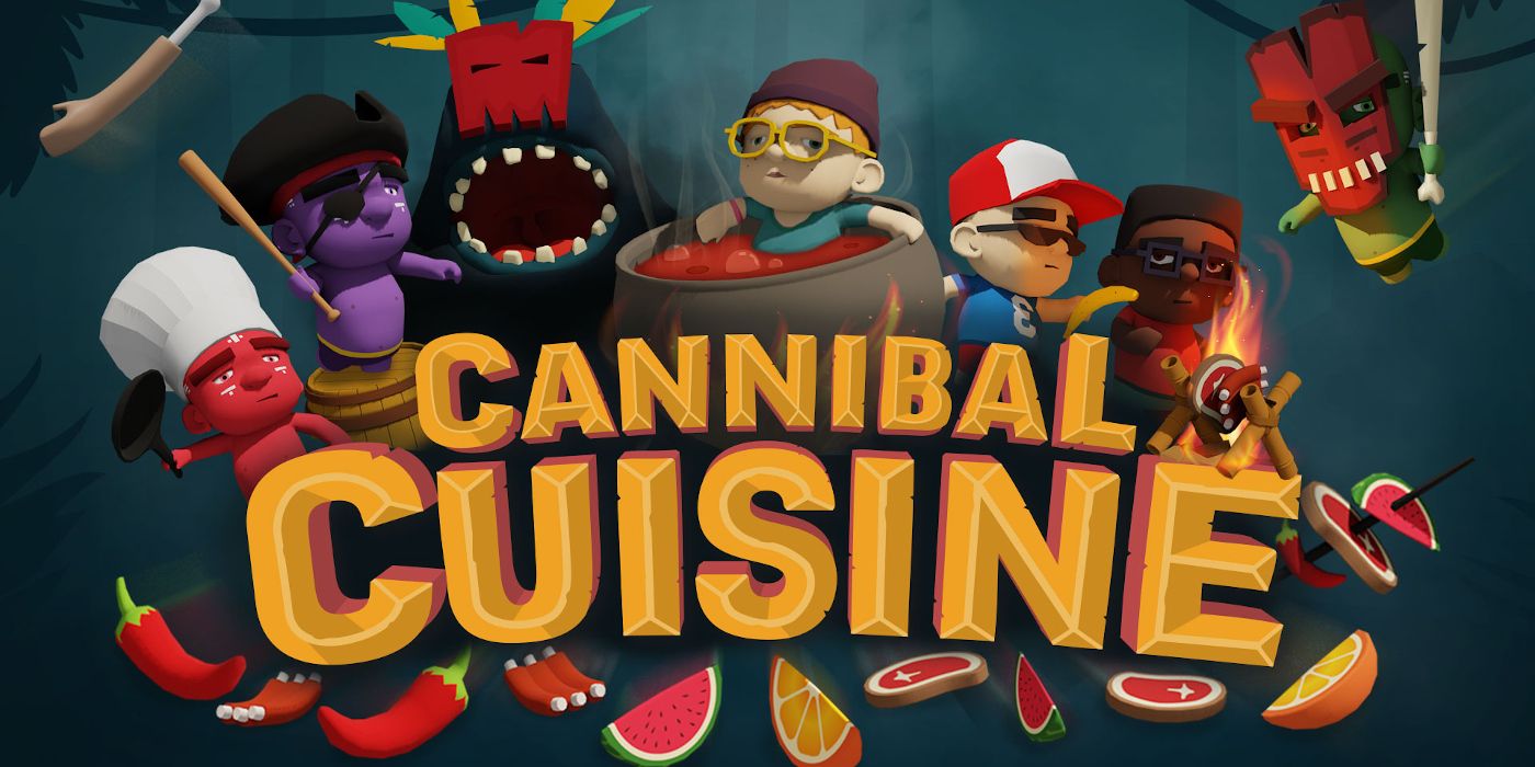 Cover art showing monsters and the player character in Cannibal Cuisine.