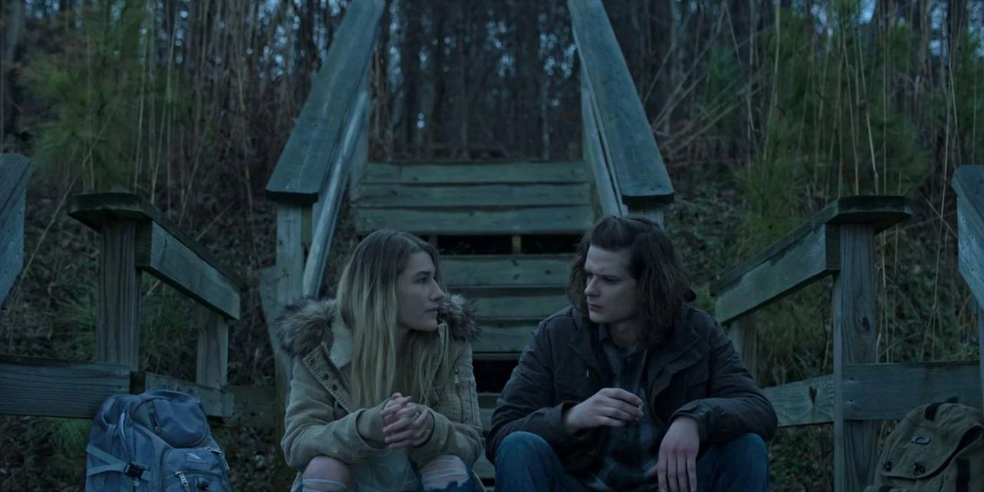 Charlotte and Wyatt sitting next to each other in Ozark.