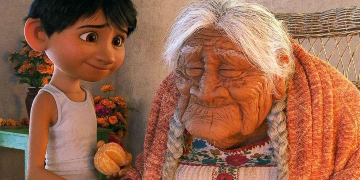 Miguel and Abuela Coco in 2017's Coco