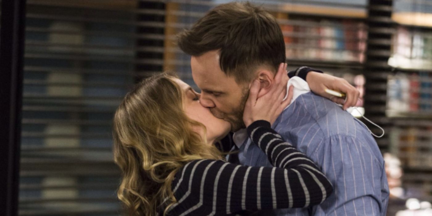 Jeff and Britta kissing in Community