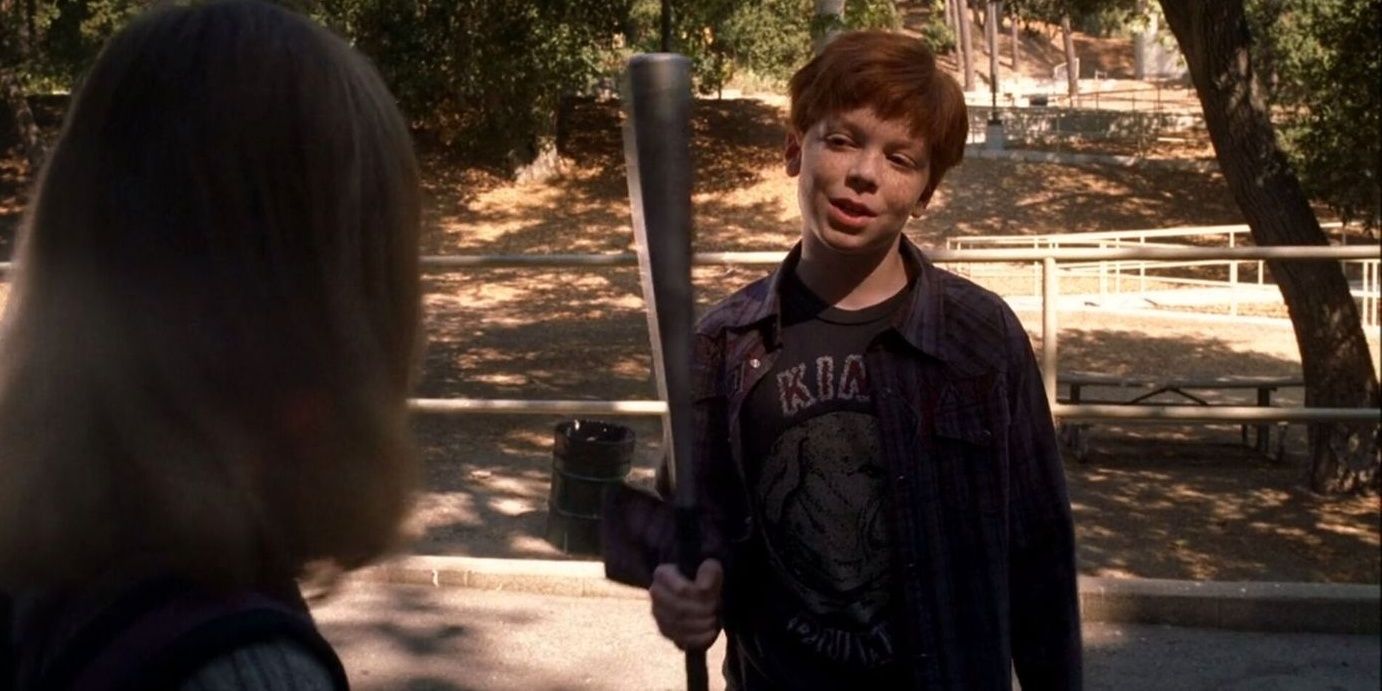 Jeffrey Charles holds his bat in Criminal Minds