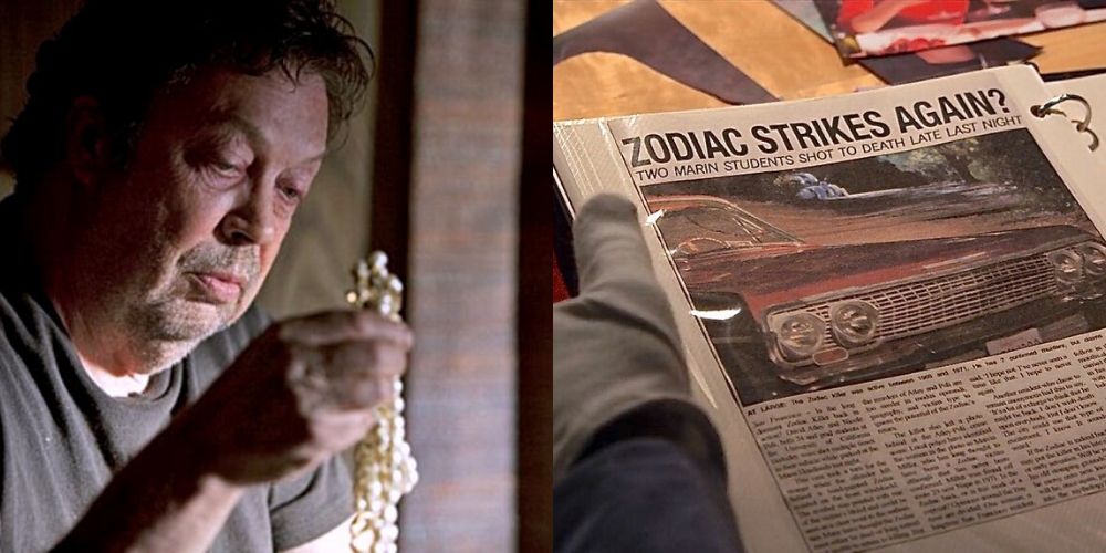 Split image of Criminal Minds including a newspaper with the headline "Zodiac Strikes Again?"