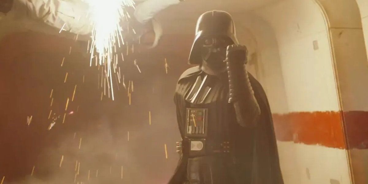 Darth Vader attacks Rebel soldiers in Rogue One hallway scene