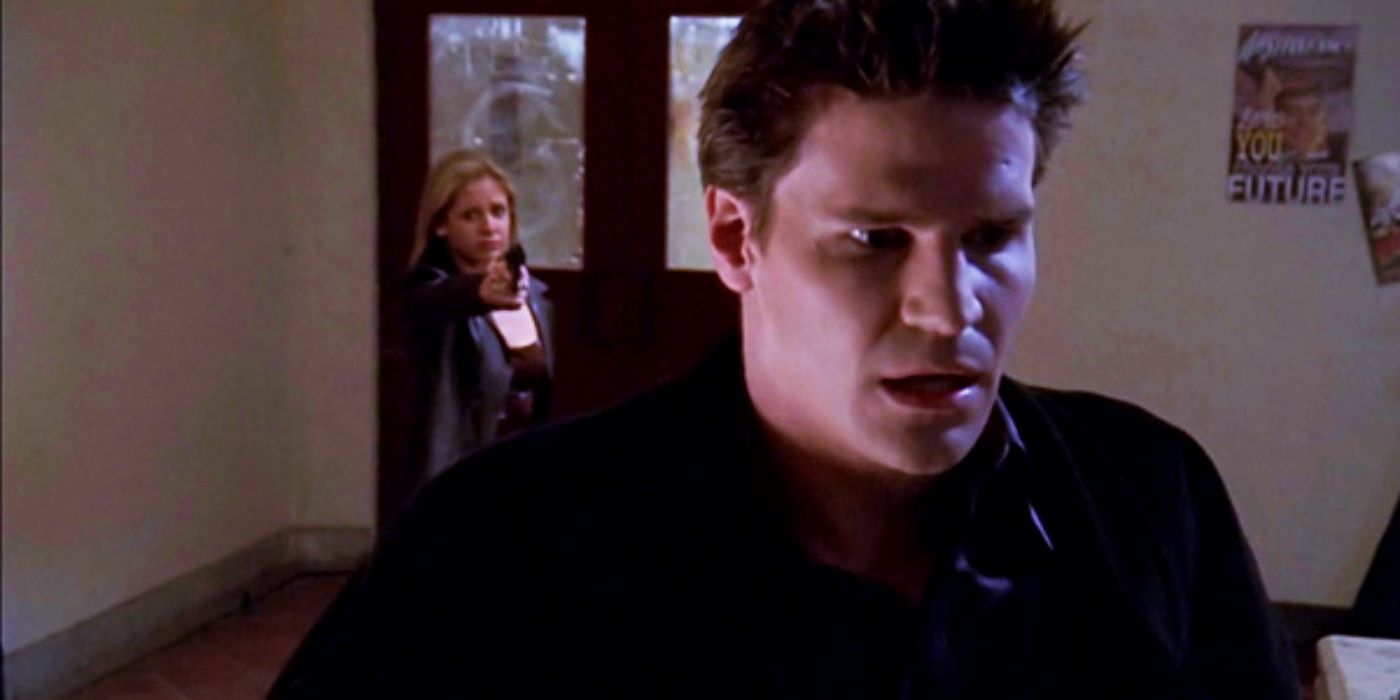 David Boreanaz and Sarah Michelle Gellar In Buffy Season 3