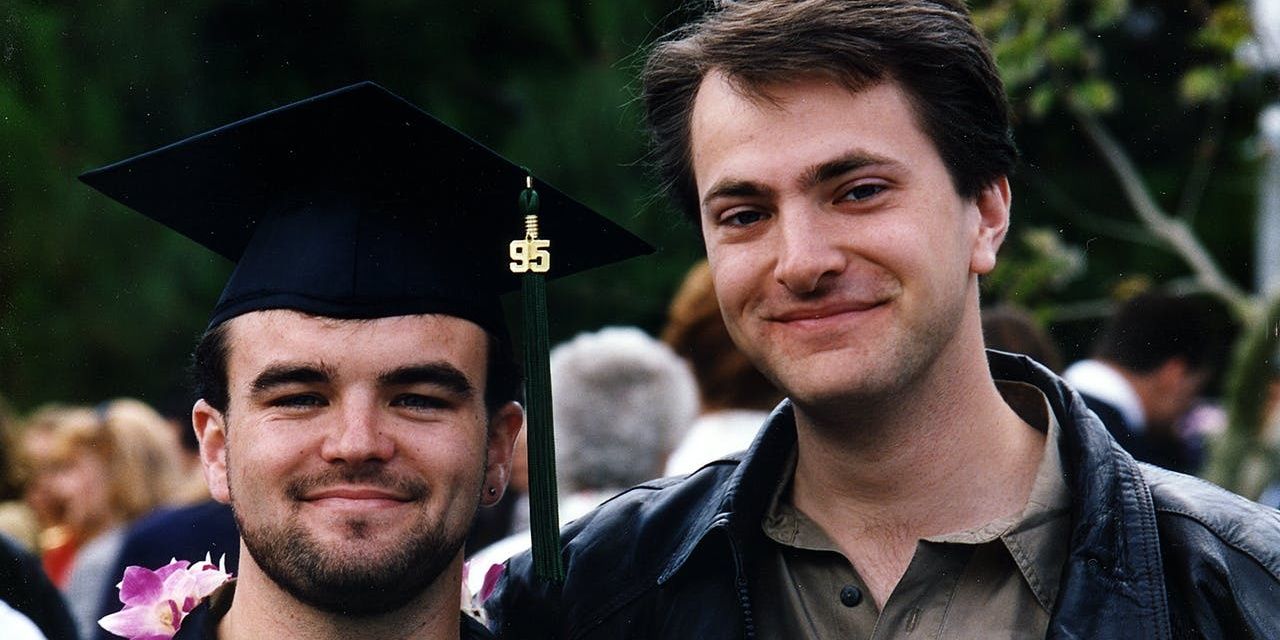 Andrew Bagby at his graduation in Dear Zachary