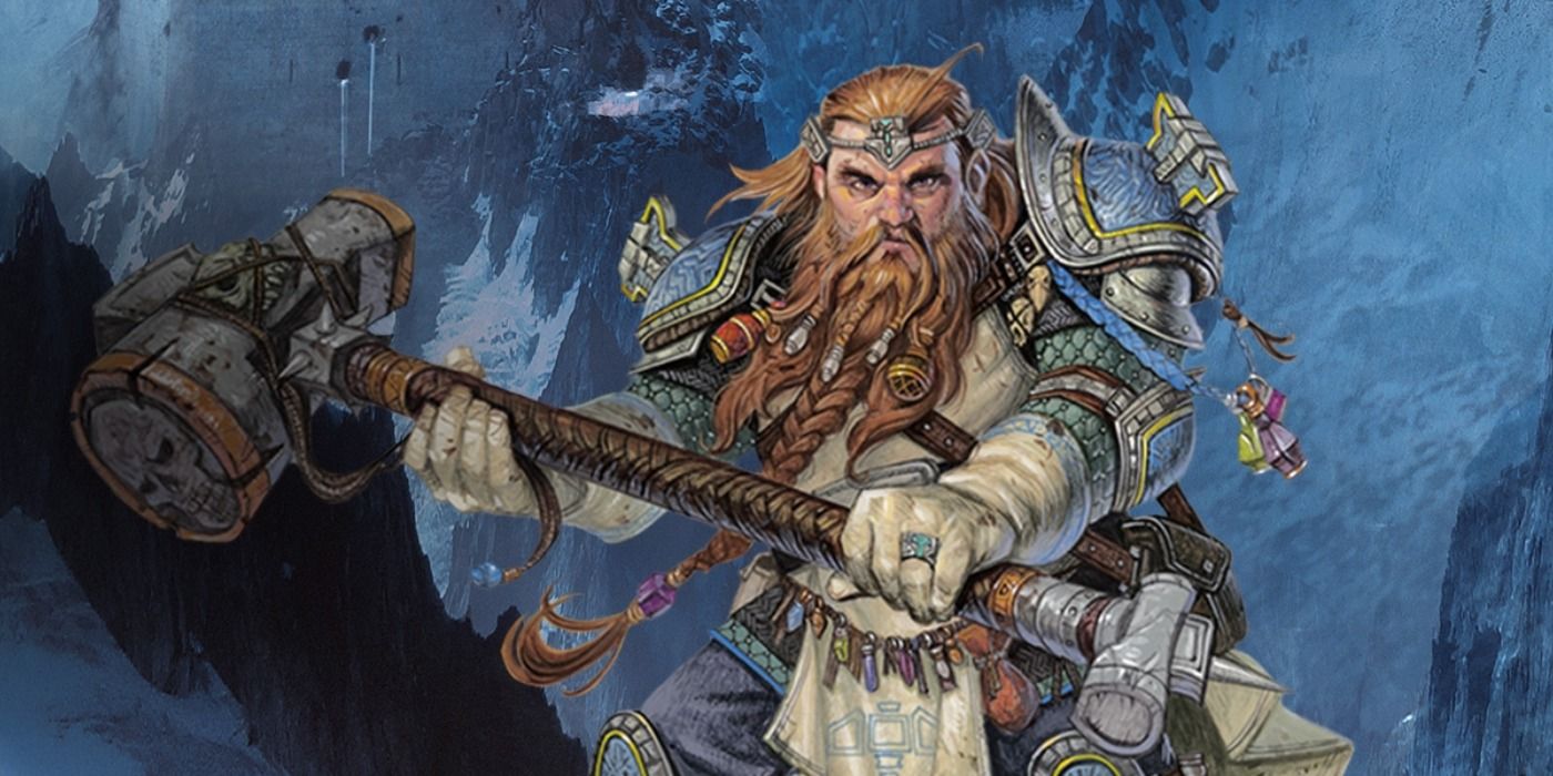 A Cleric wields a great axe in Dungeons and Dragons art