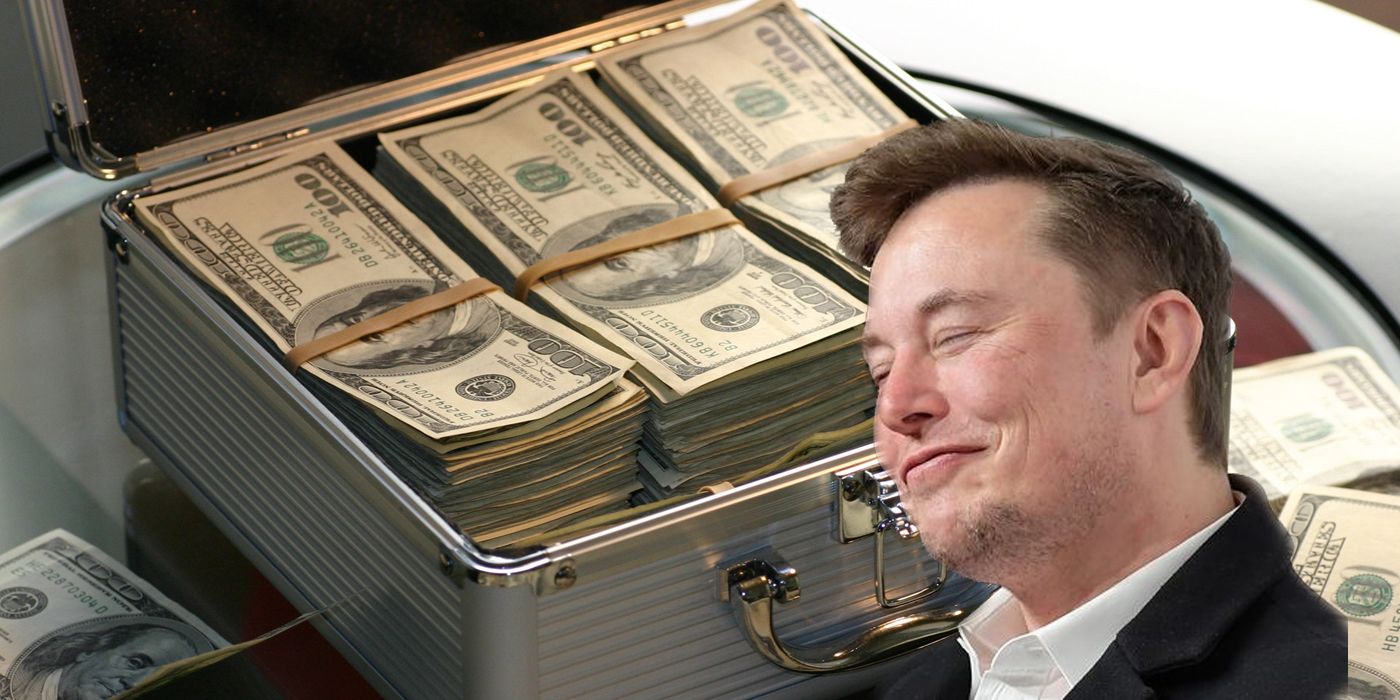 Elon Musk Smiling and Money