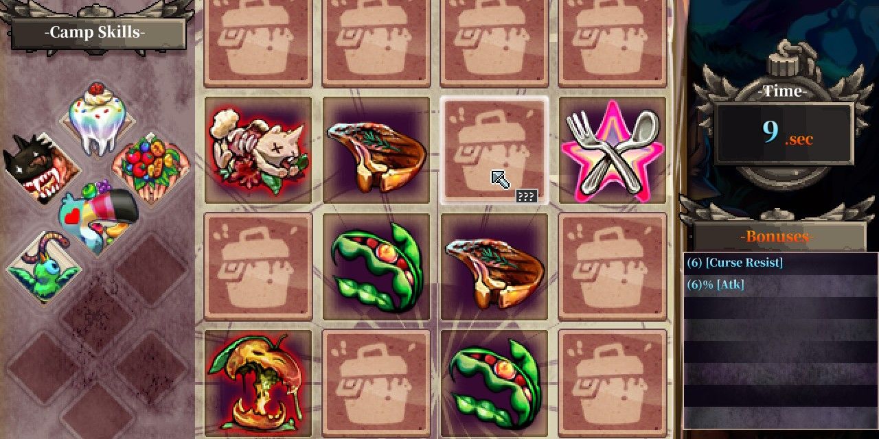 Camping Minigame from Fae Tactics