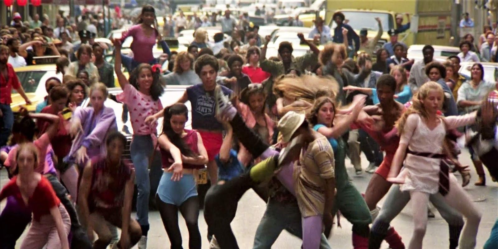 Fame dancing in the streets scene