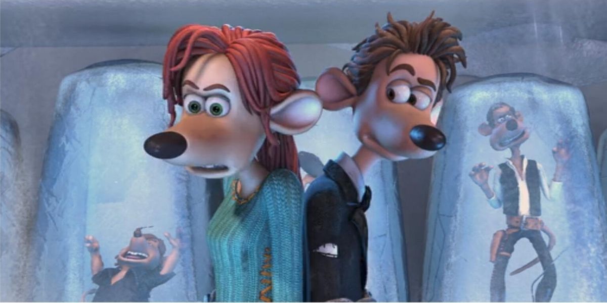The main characters are tied together in Flushed Away