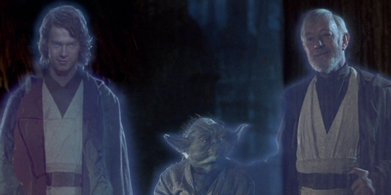 Anakin Skywalker, Yoda, and Obi-Wan Kenobi appear as ghosts in Return of the Jedi.