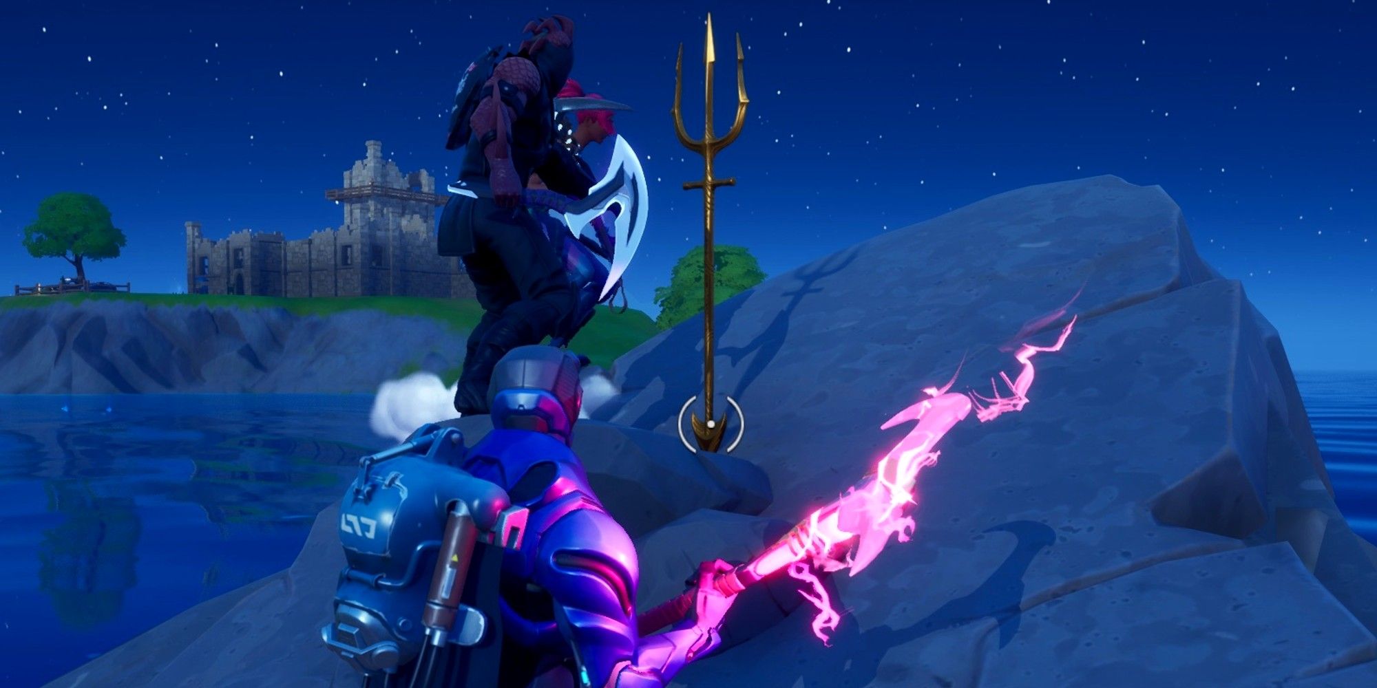 Players found Aquaman's Trident on a rock formation in Coral Cove in Fortnite Season 3 Week 5