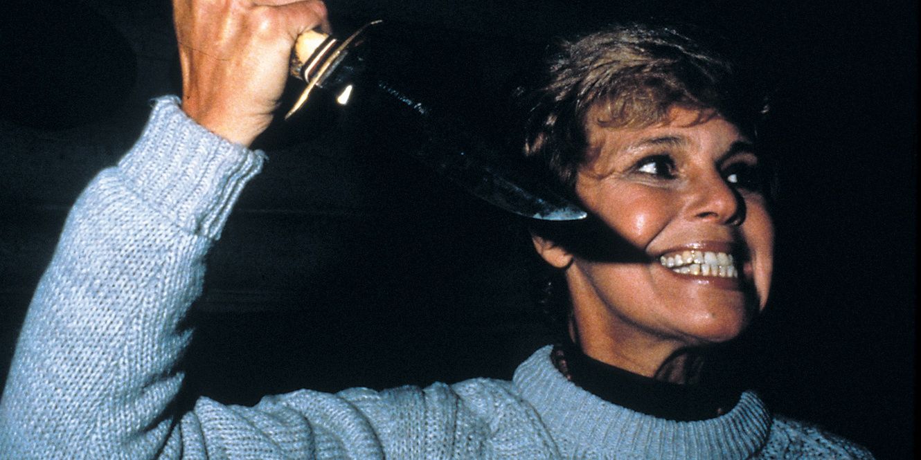 Pamela Voorhees with a knife in Friday the 13th