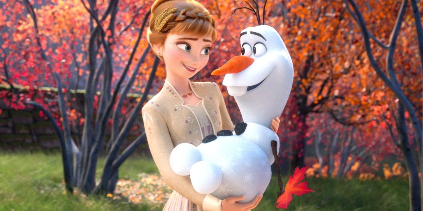 Anna holding Olaf in Frozen 2