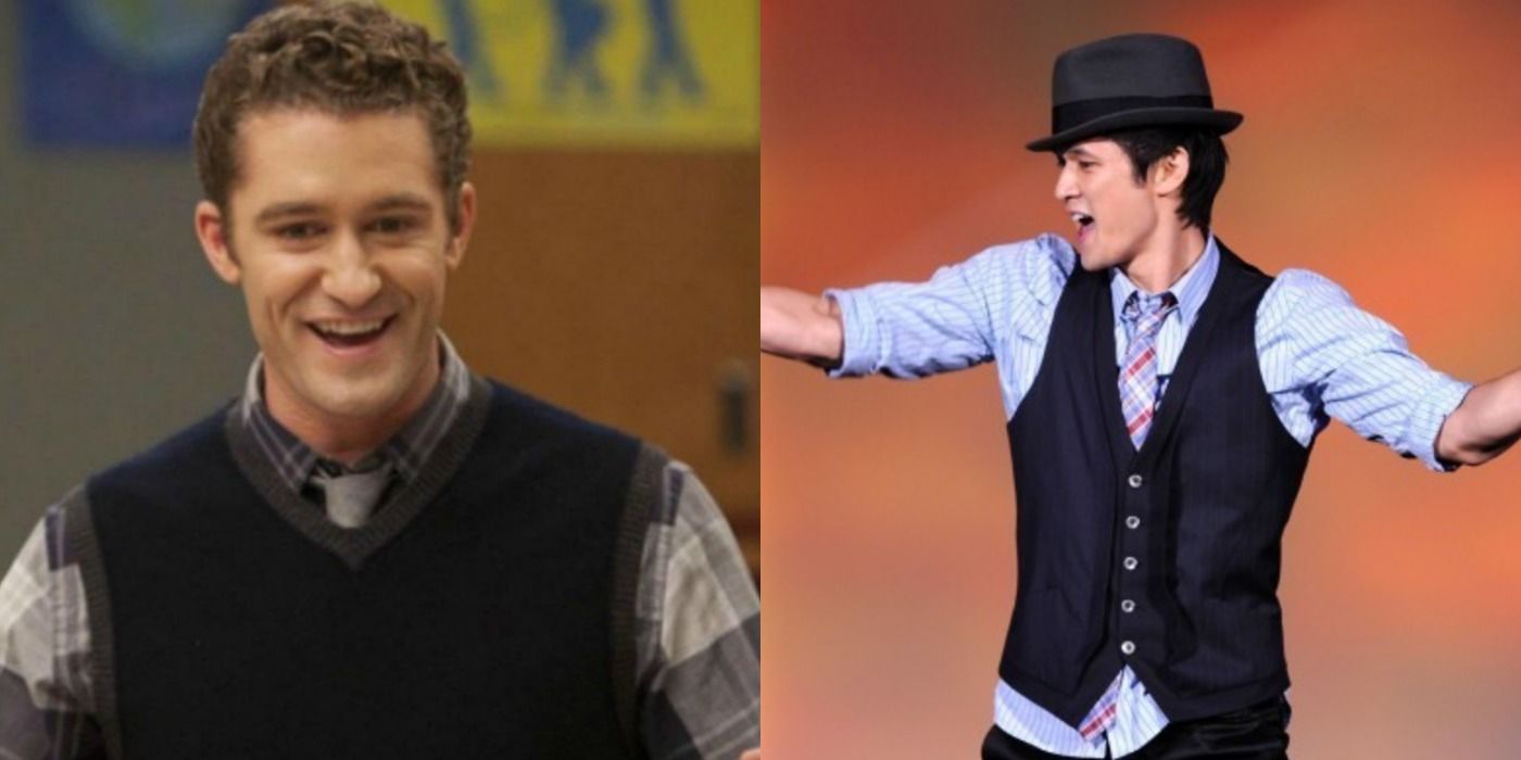 A split image depicts Will and Mike in Glee